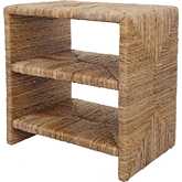 Kanza Nightstand Side Table in Abaca Banana Leaf